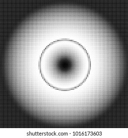 Halftone circles, dots pattern, vector, grunge. Comic texture background. Monochrome half-tone. Circle halftone Dots, White and black geometric gradient for pop art designs.