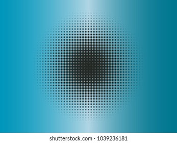 Halftone circles, dots pattern, vector, grunge. Comic texture background. Monochrome half-tone. Circle halftone Dots, Black and blue geometric gradient for pop art designs.