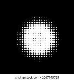 Halftone circles, dots pattern, vector, grunge. Comic texture background. Monochrome half-tone. Circle halftone Dots, White and black geometric gradient for pop art designs.
