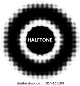 Halftone circles, dots pattern, vector, grunge. Comic texture background. Monochrome half-tone. Circle halftone Dots, White and black geometric gradient for pop art designs.