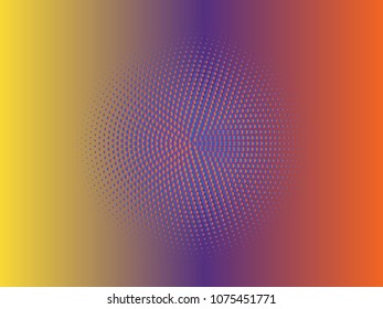 Halftone circles, halftone dots pattern, vector. Purple dots on rainbow background. Monochrome half-tone. Circle halftone Dots, Fine Radial Gradient For Your Design.