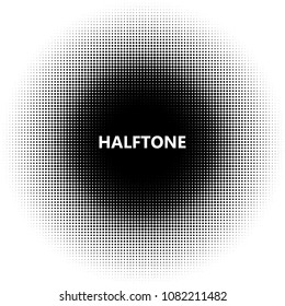 Halftone circles, dots pattern, vector, grunge. Comic texture background. Monochrome half-tone. Circle halftone Dots, White and black geometric gradient for pop art designs.