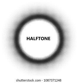 Halftone circles, dots pattern, vector, grunge. Comic texture background. Monochrome half-tone. Circle halftone Dots, White and black geometric gradient for pop art designs.