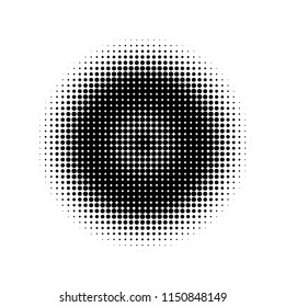Halftone circles, dots pattern, vector, grunge. Comic texture background. Monochrome half-tone. Circle halftone Dots, White and black geometric gradient for pop art designs.