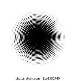 Halftone circles, dots pattern, vector, grunge. Comic texture background. Monochrome half-tone. Circle halftone Dots, White and black geometric gradient for pop art designs.