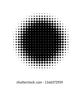Halftone circles, dots pattern, vector, grunge. Comic texture background. Monochrome half-tone. Circle halftone Dots, White and black geometric gradient for pop art designs.