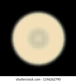 Halftone circles, halftone dots pattern, vector. White dots on black background. Monochrome half-tone. Circle halftone Dots, Fine Radial Gradient For Your Design.