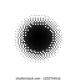 Halftone circles, dots pattern, vector, grunge. Comic texture background. Monochrome half-tone. Circle halftone Dots, White and black geometric gradient for pop art designs.