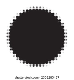 Halftone circles, halftone dots pattern, vector, grunge. Comic texture background. Monochrome half-tone. Circle halftone Dots, White and black geometric gradient for pop art designs.