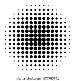 Halftone circles, halftone dots pattern, Vector. Black Dots On White Background. Monochrome half-tone.