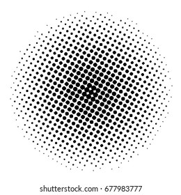 Halftone circles, halftone dots pattern, Vector. Black Dots On White Background. Monochrome half-tone.