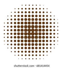 Halftone circles, halftone dots pattern, Vector. Brown Dots On White Background. Monochrome half-tone.
