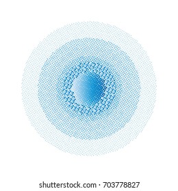 Halftone circles, halftone dots pattern, vector. 