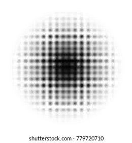 Halftone circles, dots pattern, vector, grunge. Comic texture background. Monochrome half-tone. Circle halftone Dots,  White and black geometric gradient for pop art designs.