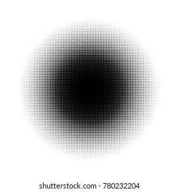 Halftone circles, halftone dots pattern, vector, grunge. Comic texture background. Monochrome half-tone. Circle halftone Dots,  White and black geometric gradient for pop art designs.