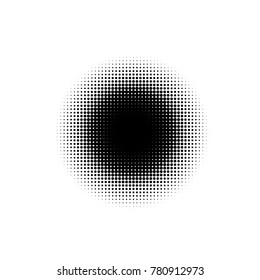 Halftone circles, halftone dots pattern, vector, grunge. Comic texture background. Monochrome half-tone. Circle halftone Dots,  White and black geometric gradient for pop art designs.