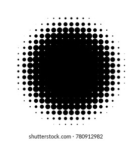 Halftone circles, halftone dots pattern, vector, grunge. Comic texture background. Monochrome half-tone. Circle halftone Dots,  White and black geometric gradient for pop art designs.