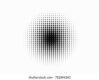 Halftone circles, halftone dots pattern, vector, grunge. Comic texture background. Monochrome half-tone. Circle halftone Dots,  White and black geometric gradient for pop art designs.