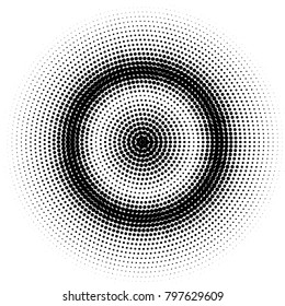 Halftone circles, dots pattern, vector, grunge. Comic texture background. Monochrome half-tone. Circle halftone Dots, White and black geometric gradient for pop art designs.