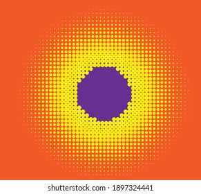 Los círculos de semitonos, puntos y elementos especkles. Arte vectorial abstracto de estímulo, puntillista y puntillismo