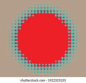 Los círculos de semitonos, puntos y elementos especkles. Arte vectorial abstracto de estímulo, puntillista y puntillismo