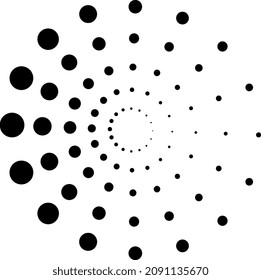 Halftone circles. Dotted logo. Gradient spot sign