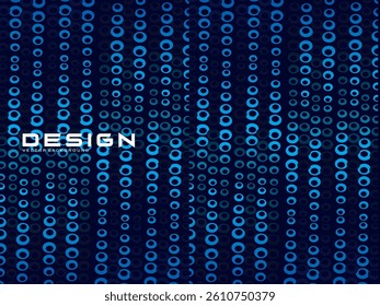 Halftone circles frame dark blue digital technology banner gradient web background. Trendy modern futuristic graphics, suitable for banners, brochures, business, flyers, posters, websites, etc.