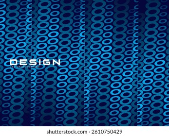 Halftone circles frame dark blue digital technology banner gradient web background. Trendy modern futuristic graphics, suitable for banners, brochures, business, flyers, posters, websites, etc.