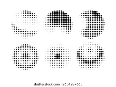Halftone Circles gradient halftone dots background Pop art Abstract Black Comic Wall Pattern Vector Format