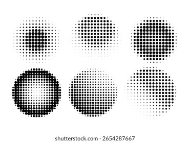 Halftone Circles gradient halftone dots background Pop art Abstract Black Comic Wall Pattern Vector Format