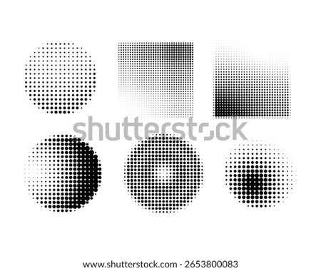 Halftone Circles gradient halftone dots background Pop art Abstract Black Comic Wall Pattern 