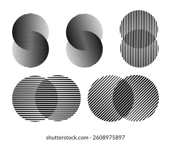 Halftone Circles set. circles line pattern. outline sacred geometry. Modern professional circle pattern icon.vector illustration. Vector eps