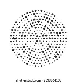 Halftone circles of stars. Design elements.Stock vector illustration isolated