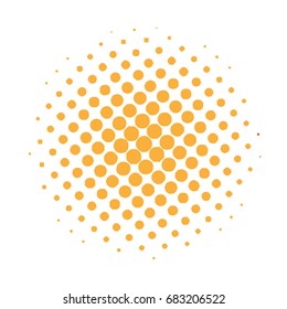 Halftone circles,dots pattern, Vector. Golden Dots On White Background.