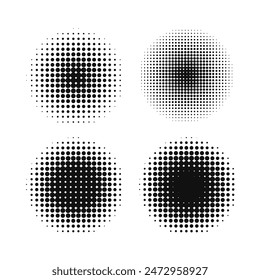 Halftone circular classic background set