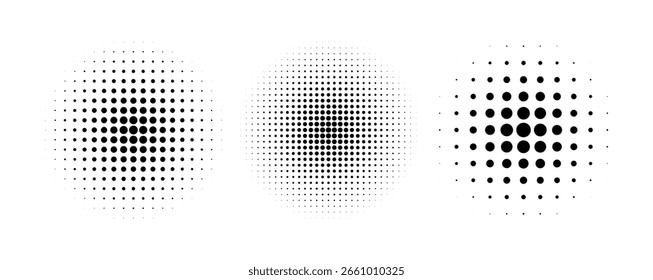 Meio-tom circular clássico definido na cor preta
