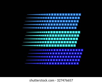 Halftone circular colorful  dots abstract logo design vector illustration on a black background
