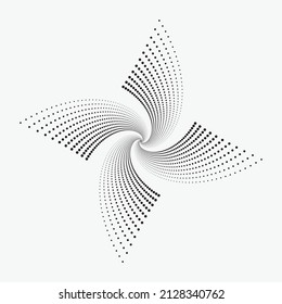 Halftone circular design object. Circle dots isolated on the white background. Fabric design element. Halftone circle dots texture, theme, pattern.