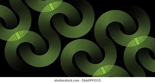 Halftone circular dots frame. Isolated circle dots texture on light green background. Dotted spray texture. black and light green spiral circle sound wave logo abstract design element, Eps 10.