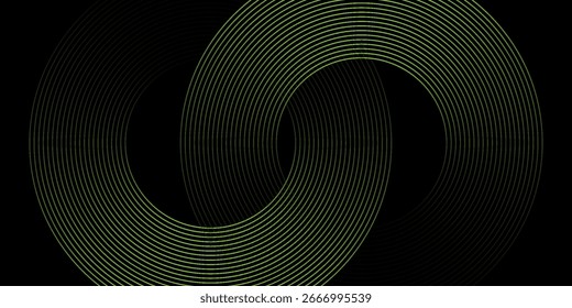 Marco de puntos circulares de semitono. Textura aislada de puntos circulares sobre fondo verde claro. Textura de aerosol punteada. elemento de diseño abstracto del logotipo de la onda de sonido del círculo espiral negro y verde claro, moderno.