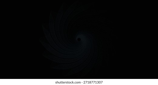 Halftone circular dots. Thick blue and black halftone dotted speed lines. Speed ​​lines in circle shape. Geometric art. Vector