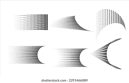 halftone circular dotted frame set. circle dots isolated on white background.