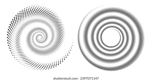 Halftone circular dotted frame set. Circle dots isolated on white background. Logo design element for medical, care, cosmetics. Round the border using halftone circle dots vector dots haltone grunge