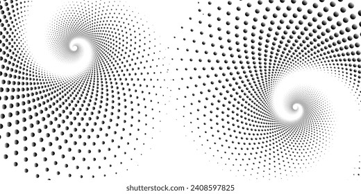 Halftone circular dotted frame set. Circle dots isolated on white background. Logo design element for medical, care, cosmetics. Round the border using halftone circle dots curve vector