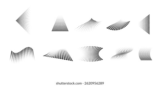 halftone circular dotted frame set. circle dots isolated on white background.eps 10