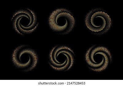 Halftone circular dotted frames. Design element for frame, logo, tattoo, web pages, prints, posters, template, abstract vector background.