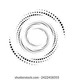 Halftone circular dotted frames set. Circle dots isolated on the white background. Logo design element for medical, treatment, cosmetic. Round border using halftone circle dots texture. Vector
