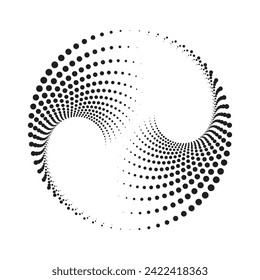 Halftone circular dotted frames set. Circle dots isolated on the white background. Logo design element for medical, treatment, cosmetic. Round border using halftone circle dots texture. Vector

