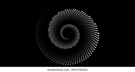 Halftone circular dotted frames set. Circle dots texture isolated on white background. Spotted spray texture. Vector abstract design element spiral circle sound wave vector dots circle	spiral dots