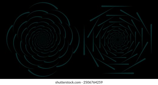 Halftone circular dotted frames set. Circle dots isolated on the white background.	
